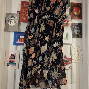 Floral Black Midi Dress Whisical Whimsigoth Plants & Writing